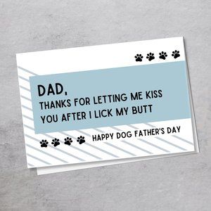 happy fathers day from dog - funny greeting card